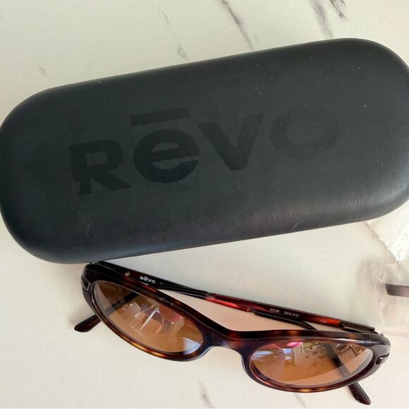 REVO 2508 302/K2 Brown Oval Sunglasses Tortoise Frames Vintage Style main image 4